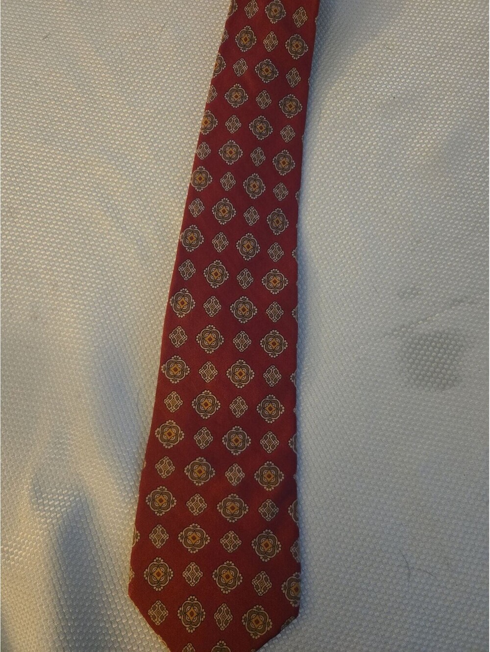 Vintage Liberty of London Silk Tie Burgundy Medallion Pattern - Picture 5 of 5